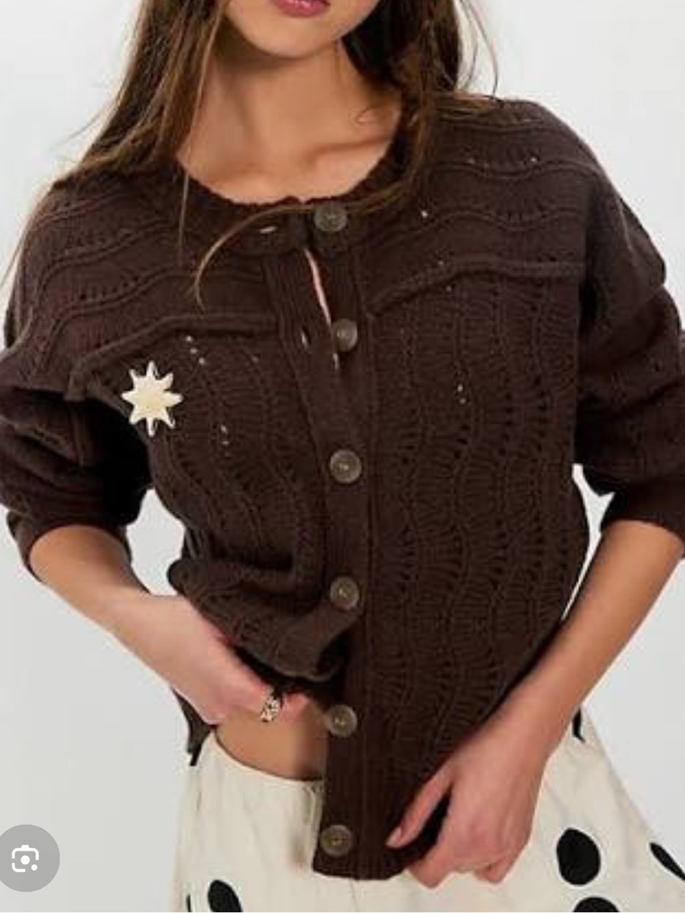 Free People We The Free Amsterdam Merino Cardi - Chickory Coffee Brown - NWT